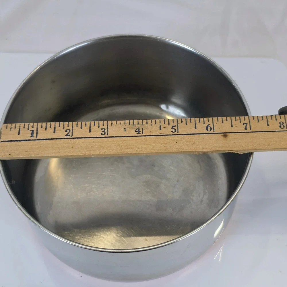 Vintage Revere Ware 2 qt -87 Sauce Pan, Copper Bottom, Stainless Steel, With Lid